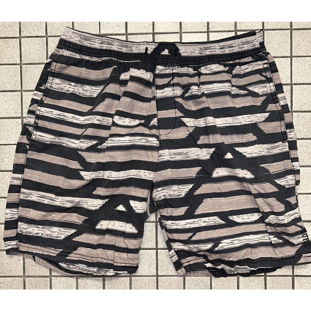 Valor Collective Board Shorts Swim Trunks Mens Large Black Gray Print